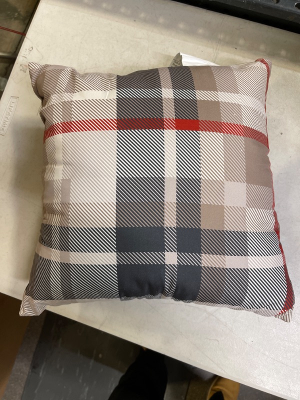 Photo 1 of  Plaid Design, Khaki, throw pillow