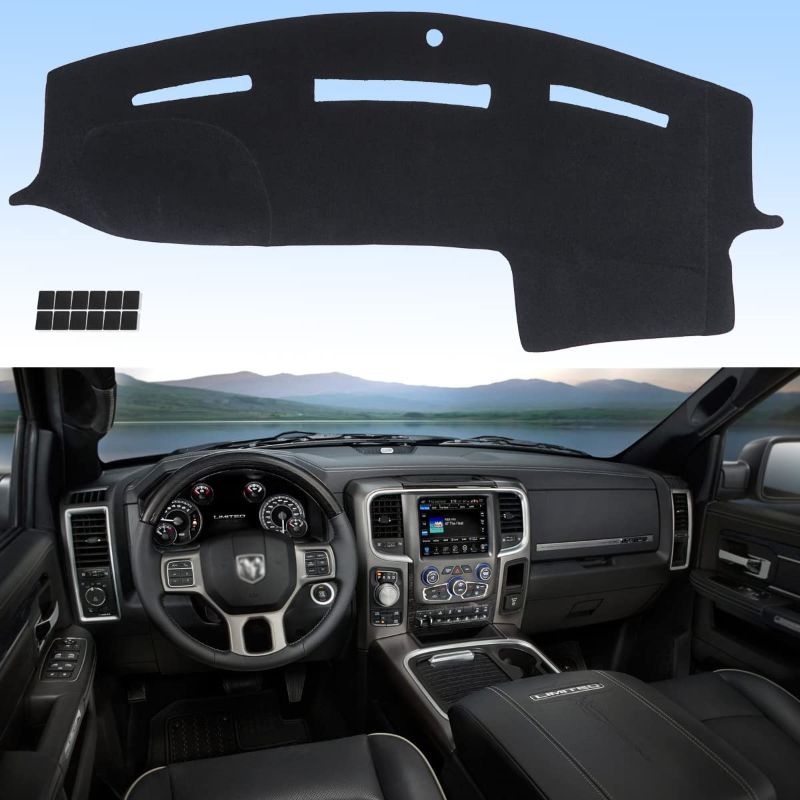 Photo 1 of AUQDD Dashboard Cover Flannel Dash Mat Custom Compatible with 2009 2010 Dodge Ram 1500, 2011-2016 Ram 1500, Anti-Glare, Anti-Reflection, No Peculiar Smell
