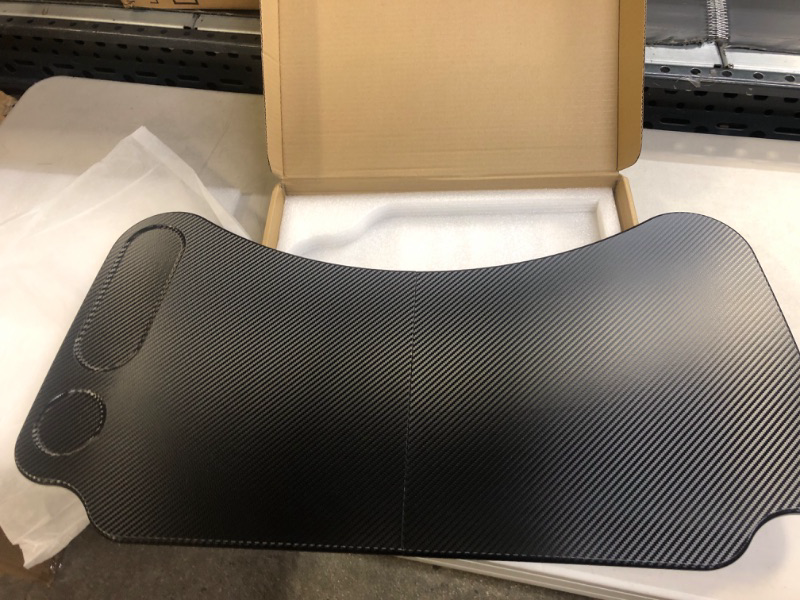 Photo 1 of Sionse Foldable Car Laptop Tray Desk Compatible with Tesla Model Y Model 3, Carbon Fiber Food Tray Table for Working, Travel & Eat Lunch in Car, Upgraded Steering Wheel Tray - Comfortable & Big Space