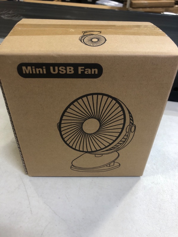 Photo 1 of MINI ----CML USB Desk Clip-On Fan, 5 Inch Mini Portable Cooling Table Fan with Sturdy Clamp, Quiet Personal Small Fan with 4 Speeds Brushless Motor, for Home, Office, Desktop, Camping, Travel, Car, White------factory sealed