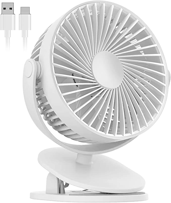 Photo 1 of MINI ----CML USB Desk Clip-On Fan, 5 Inch Mini Portable Cooling Table Fan with Sturdy Clamp, Quiet Personal Small Fan with 4 Speeds Brushless Motor, for Home, Office, Desktop, Camping, Travel, Car, White------factory sealed