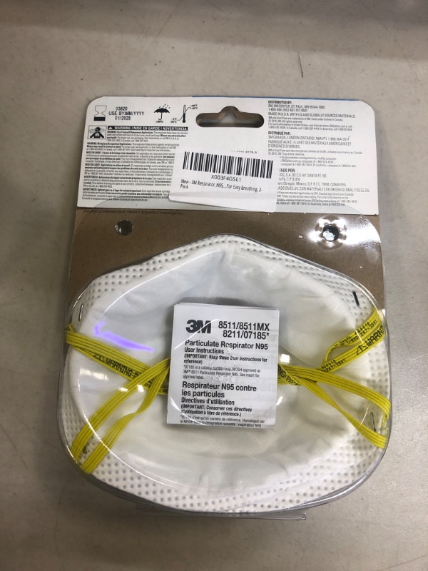 Photo 3 of 3M Respirator, N95, Cool Flow Valve, Paint Sanding, Filter Media, Stretchable, Exhalation Valve Helps Direct Exhaled Air Downward Allows For Easy Breathing, 2-Pack