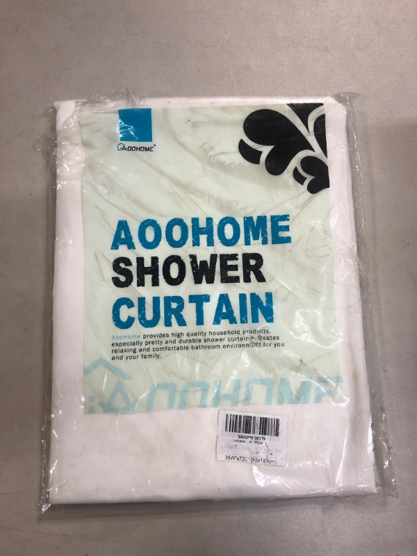 Photo 2 of AooHome Fabric Shower Curtain, 36 Width x 72 Height Inch Stall Size Bathroom Curtain for Hotel, Waterproof, White