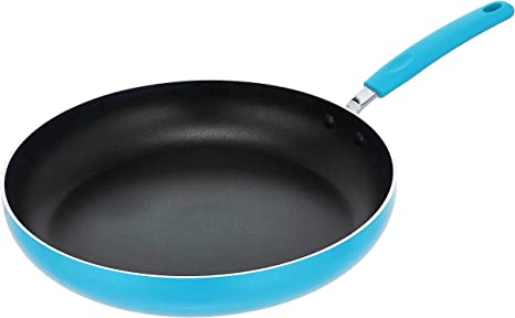 Photo 1 of Amazon Basics Ceramic Non-Stick 12.5-Inch Skillet, TURQUOISE
