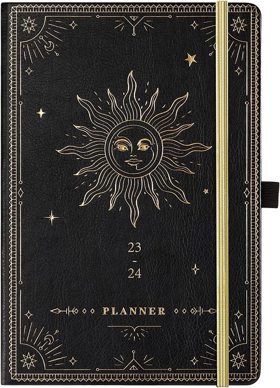 Photo 1 of 2023-2024 Planner - 18-Month Weekly Monthly Planner 2023-2024, January 2023 - June 2024, 5.75" x 8.25", Faux Leather, Back Pocket with 32 Notes Pages - The SunSun
