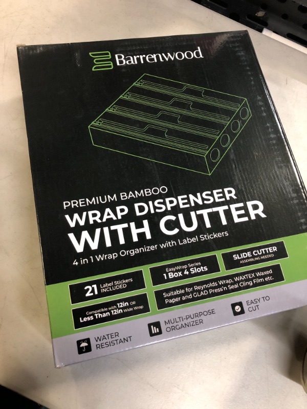 Photo 2 of Barrenwood Foil and Plastic Wrap Organizer, 4 In 1 Bamboo Plastic Wrap Dispenser with Cutter - Aluminum Foil Dispenser with Cutter, Tin Foil Organizer for Drawer, Cling Wrap Dispenser with Cutter 1 Box 4 Slots