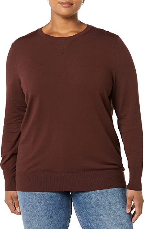 Photo 1 of Daily Ritual Women's Fine Gauge Stretch Crewneck Pullover Sweater
, SIZE S