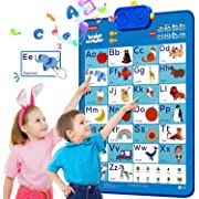 Photo 2 of beiens Interactive Learning & Education Toys, ABC 123 Electronic Talking Poster Alphabet Wall Chart for Toddler Kids 2 3 4 5 Year Old Girls Boys Birthday Gifts, Preschool Learning Activities=