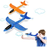 Photo 1 of VCOSTORE 2 Pack Foam Airplanes,17.3" Large Throwing Foam Glider Plane,2 Flight Mode Flying Styrofoam Toys Gifts for Kids Boys Girls 3 4 5 6 7 8 9 10 11 12 Years Old