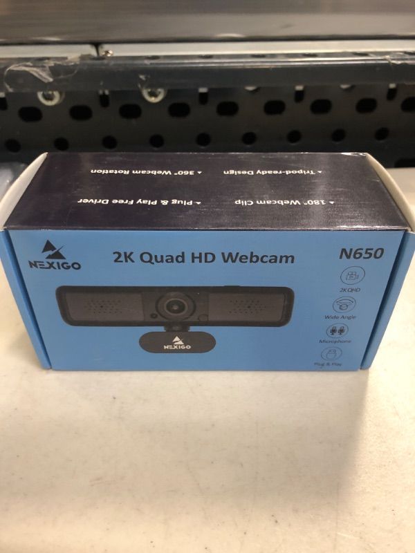 Photo 2 of NexiGo N650 2K QHD Webcam with 3X Digital Zoom and Privacy Cover, 1440P USB Streaming Web Camera, 80 Degree Widescreen for Online Class Zoom Meeting Skype Teams, PC Mac Laptop Desktop----factory sealed