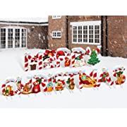 Photo 1 of 14 Pieces Christmas Yard Sign Decorations Merry Christmas Letter Yard Sign Xmas Outdoor Lawn Sign Holiday Yard Signs Santa Snowman Design Garden Lawn Stakes for Outdoor Patio Winter Ornaments