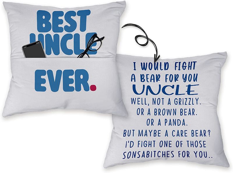 Photo 1 of Best Uncle Ever Pocket Design Reversible Pillow Case, 18x18 inch Funny Uncle Pillow Case, Decorate Home Sofa Bedroom?Great Uncle Gifts,Gift for Uncles, Uncle Birthday Gift 
