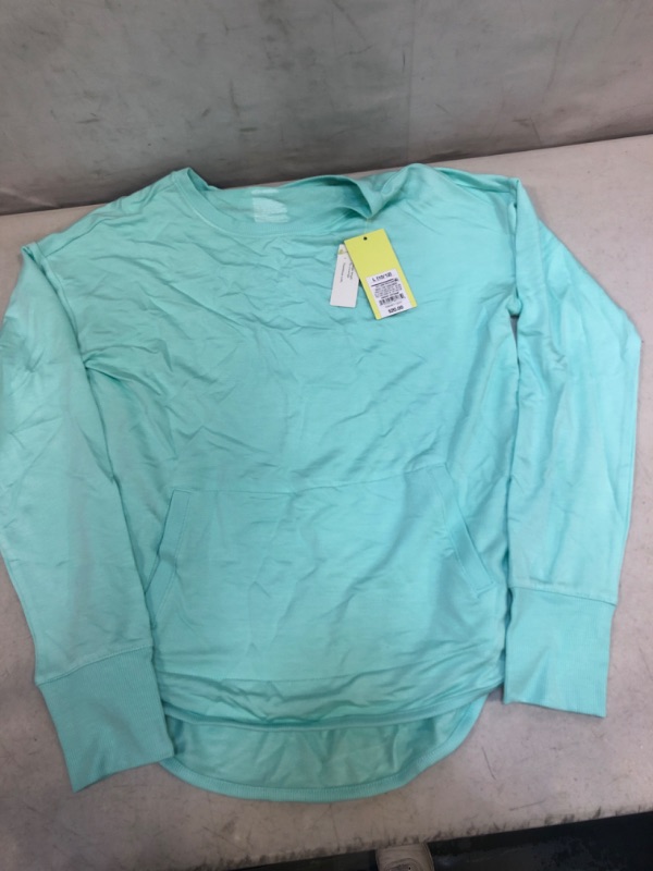 Photo 1 of Girls' Cozy Lightweight Fleece Crewneck Sweatshirt - All in Motion Aqua Green L	