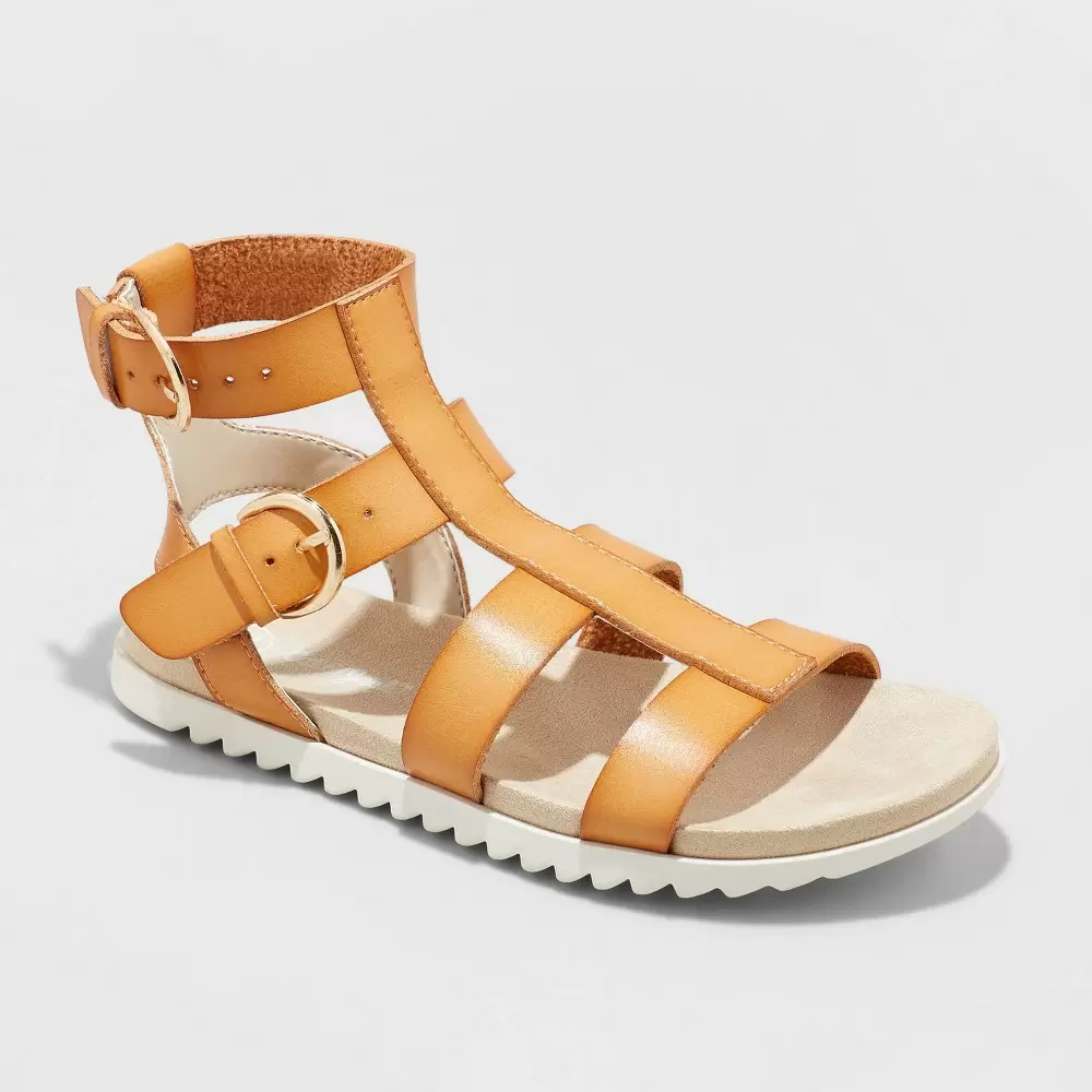 Photo 1 of Girls' Ellie Gladiator Sandals - Cat & Jack Cognac 1