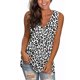 Photo 1 of Elegant Women V Neck Printed Sleeveless Tops Casual Side Split Pullover Tops Size M