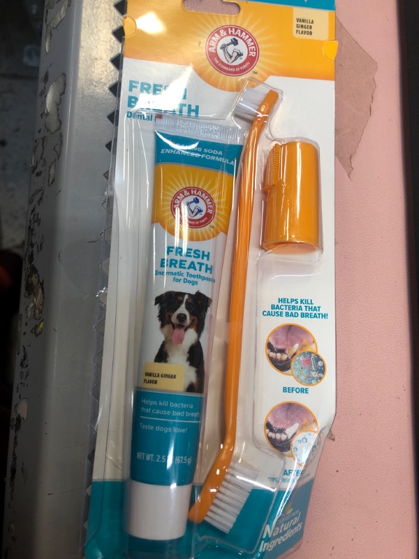 Photo 2 of  Arm & Hammer Advanced Care Fresh Breath Dog Toothpaste & Toothbrush Kit