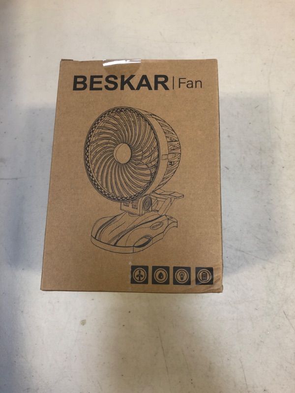 Photo 3 of BESKAR 6 inch Clip on Fan - 5000mAh Battery Rechargeable with CVT Speeds and Strong Airflow, Adjustable Tilt, Personal Quiet Fan for Office Stroller Outdoor - Portable Small Desk Fan  -- FACTORY SEALED --
