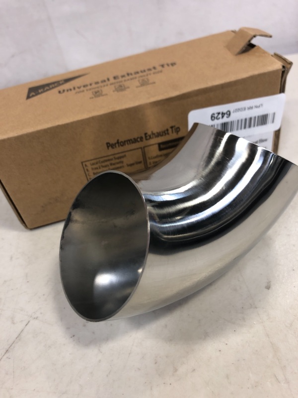 Photo 2 of A-KARCK Exhaust Elbow 304 Stainless Steel 2.5 Inch OD, Mandrel Bend Elbow Suitable for Custom Exhaust System, Stair Handrail and Stainless Steel Pipe