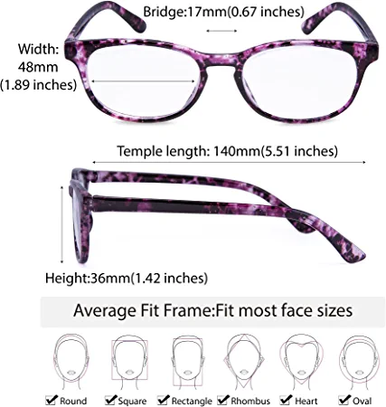 Photo 2 of EYEGUARD Reading Glasses 4 Pack Quality Fashion Colorful Readers for Women +2.50