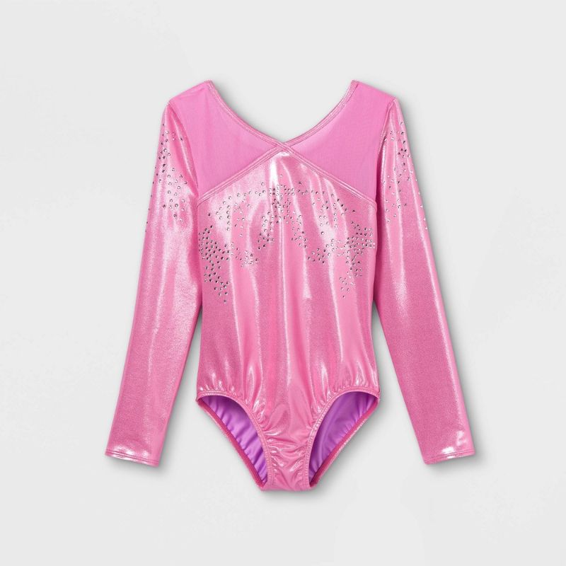 Photo 1 of Girls' Shimmer Gymnastics Long Sleeve Leotard - Cat & Jack™ SIZE 14/16 XL 
