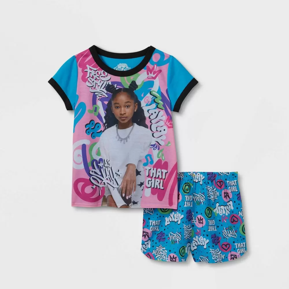 Photo 1 of Girls' That Girl Lay Lay 2pc Pajama Set - Blue XS