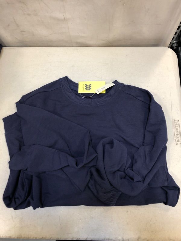 Photo 2 of Men's NavySoft Gym Crewneck Sweatshirt - All In Motion SIZE LARGE  
