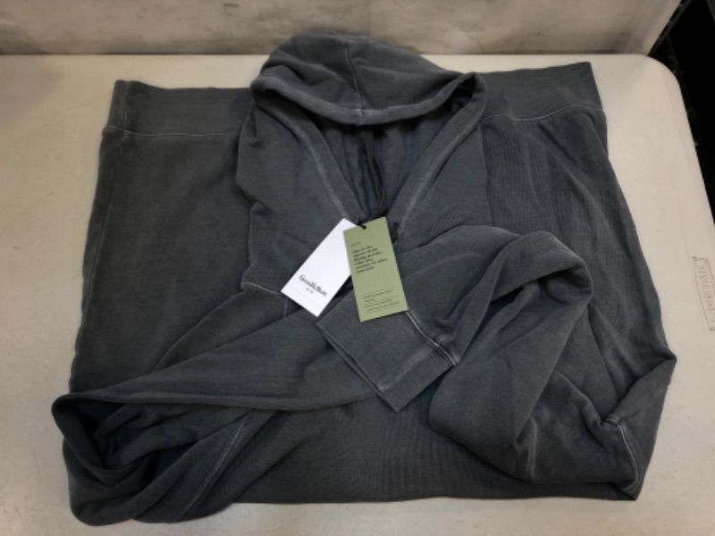 Photo 2 of Men's Hooded Garment Dyed Sweatshirt - Goodfellow & Co™ GREY SIZE LARGE 
