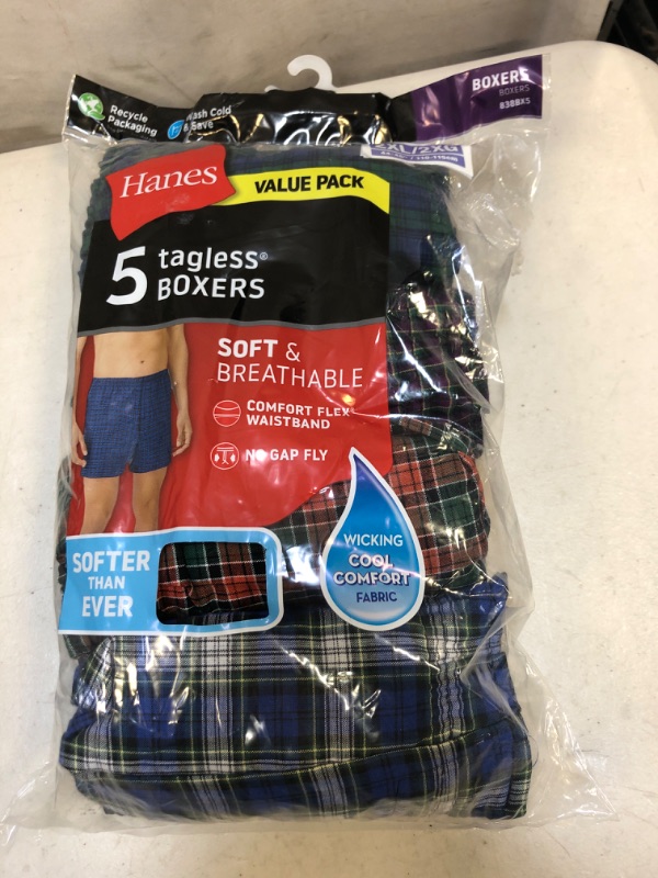 Photo 2 of Big Men's Comfort Flex Waistband Tartan Boxer 5-Pack
