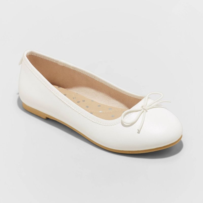 Photo 1 of Girls' Stacy Slip-on Ballet Flats - Cat & Jack White 4
