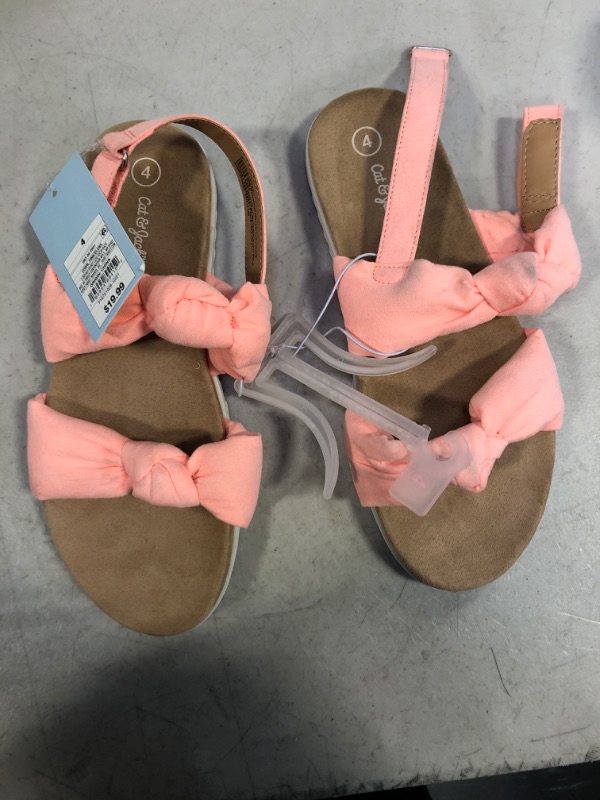 Photo 2 of Girls' Elena Footbed Sandals - Cat & Jack Coral Pink SIZE 4
