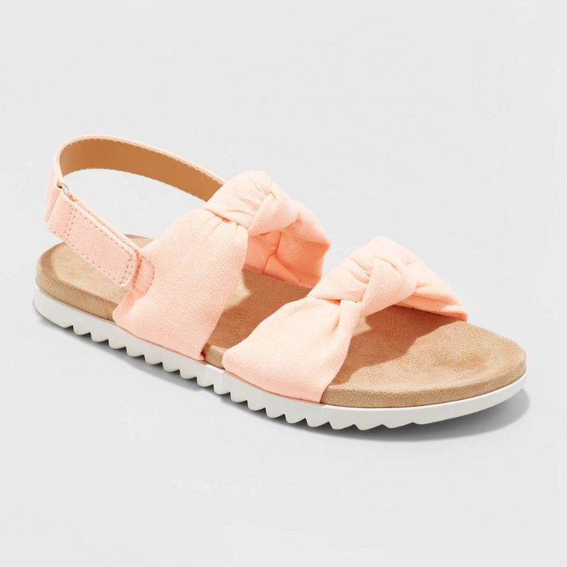 Photo 1 of Girls' Elena Footbed Sandals - Cat & Jack Coral Pink SIZE 4
