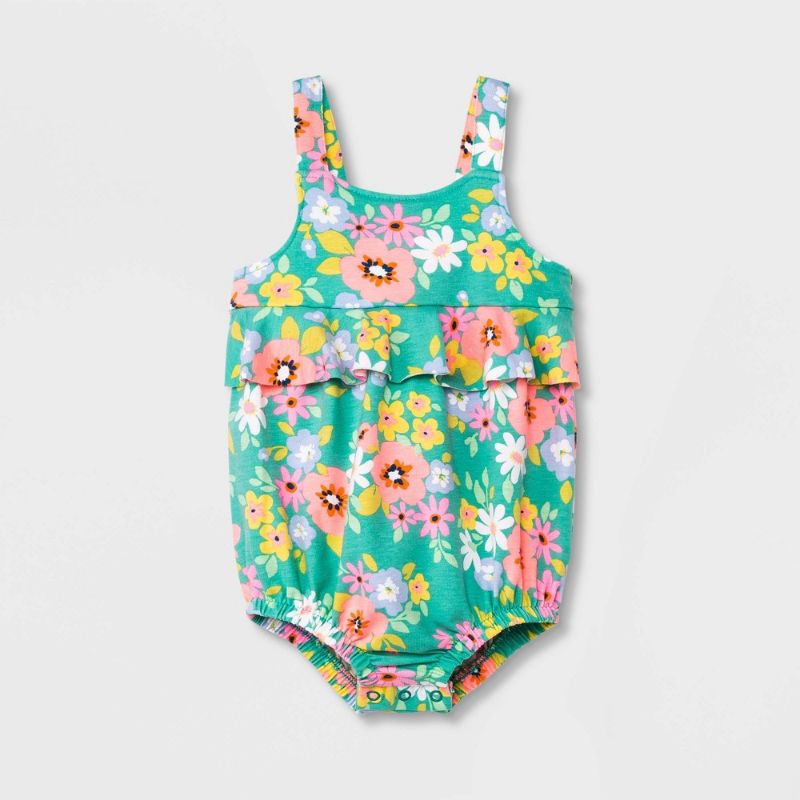 Photo 1 of Baby Girls' Floral Romper - Cat & Jack - Size 0-3M