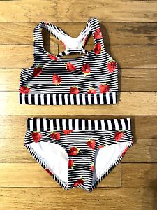 Photo 1 of Cat & Jack Strawberry Striped Swimsuit Size XS 4/5