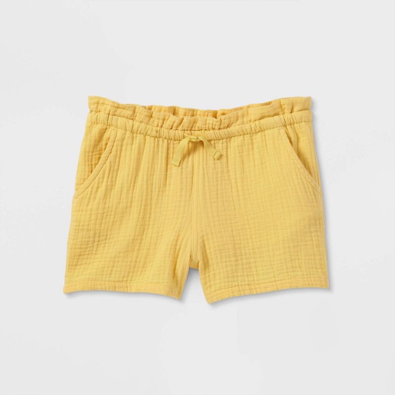 Photo 1 of Girls' Woven Gauze Shorts - Cat & Jack - Color Yellow Size M (7/8)