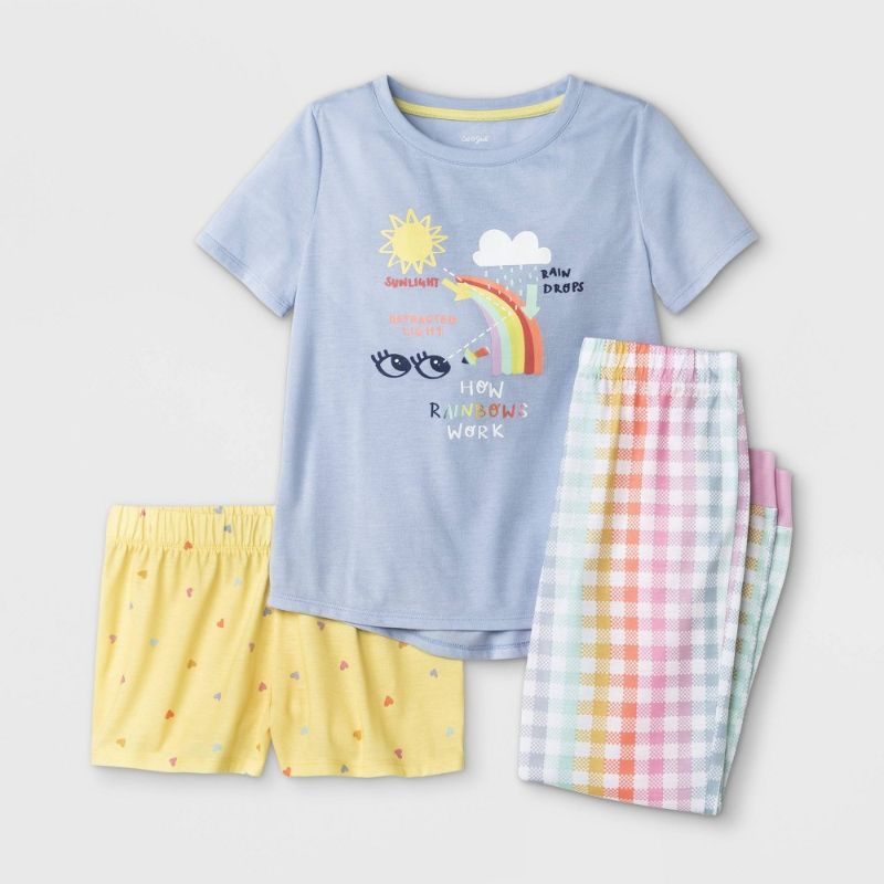 Photo 1 of Girls' 3pc 'How Rainbows Work' Pajama Set - Cat & Jack - Size M (7/8)