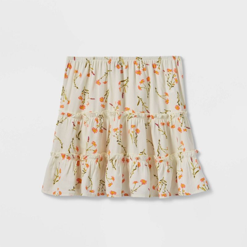 Photo 1 of Girl' Tiered Floral SKirt - Art Cla Size S (6/6X)