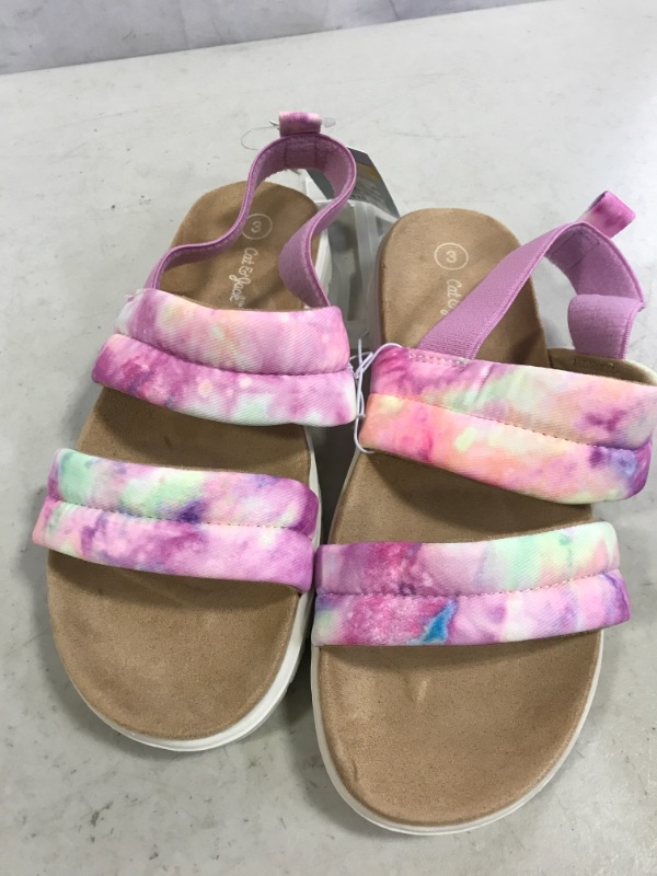 Photo 2 of Girls' Hazel Tie-Dye Slip-on Pull-on Footbed Sandals - Cat & Jack Purple 3