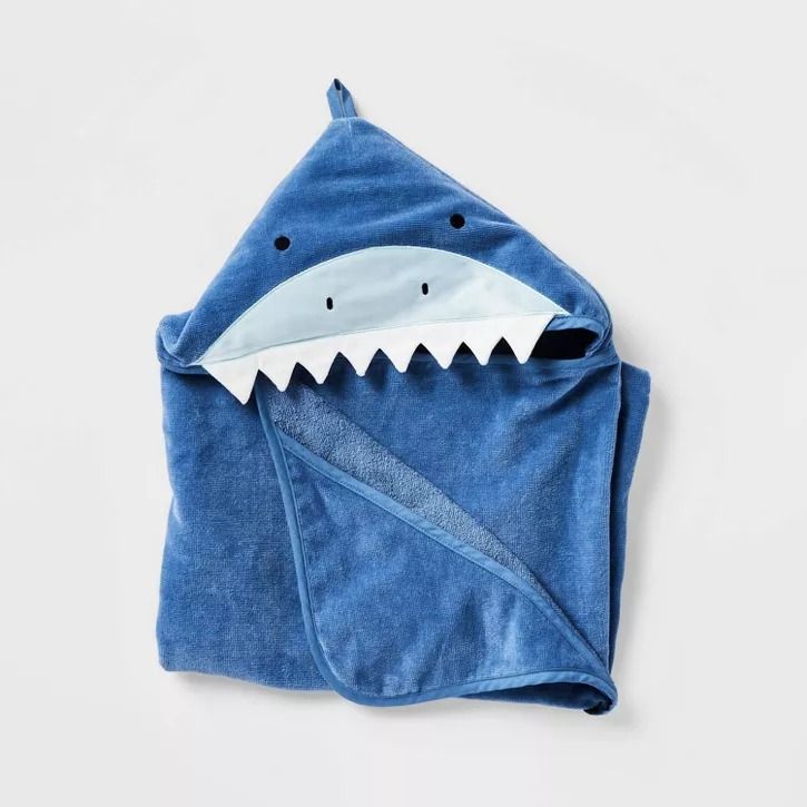 Photo 1 of 25"x50" Shark Hooded Towel - Pillowfort™