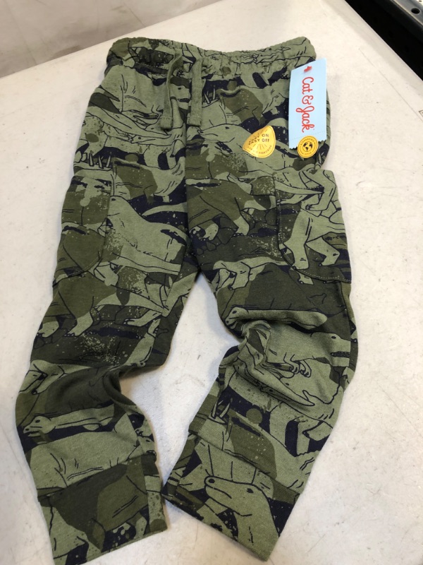 Photo 2 of Toddler Boys' Dino Print Jersey Knit Jogger Pull-on Pants - Cat & Jack™ Olive Green SIZE 3T