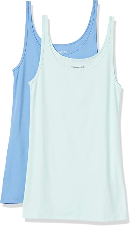 Photo 1 of Amazon Essentials Women's Slim-Fit Thin Strap Tank, Pack of 2  SIZE L   -- FACTORY SEALED --
