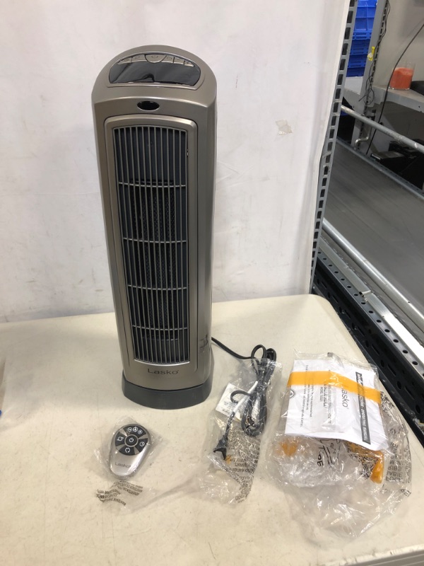 Photo 3 of Lasko 1500W Digital Ceramic Space Heater with Remote, 755320, Silver