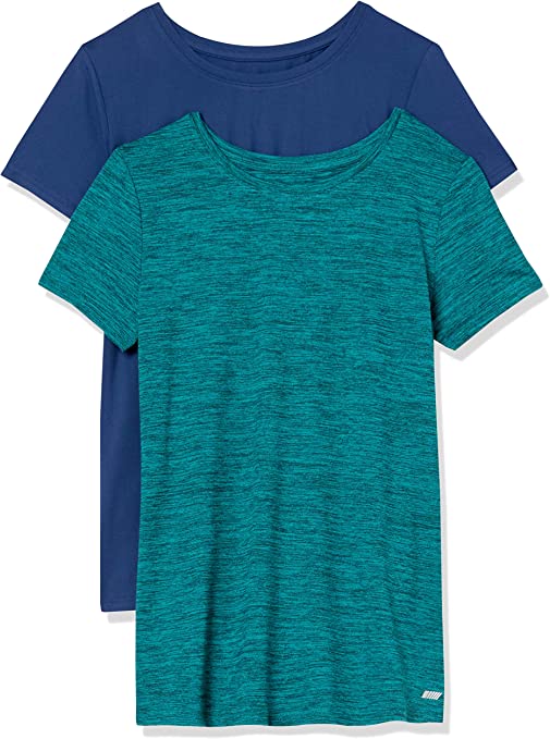 Photo 1 of Amazon Essentials Women's Tech Stretch Short-Sleeve Crewneck T-Shirt (Available in Plus Size), Pack of 2
size s
