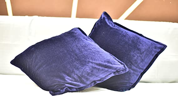 Photo 1 of 18 x 18 Pillow Covers Set of 2 Boho - Summer Pillow Covers 18 x 18 Decorative Velvet (Navy Blue)
