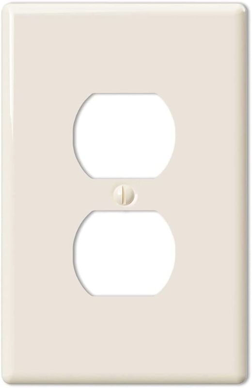 Photo 1 of Amerelle 3000DBT Metro Wallplate, 1 Duplex, Ceramic, Biscuit, 1-Pack
