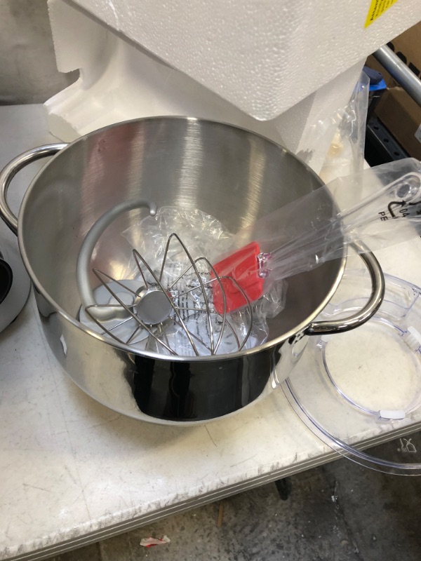 Photo 1 of 9.5 Qt Stand Mixer, 10-Speed Tilt-Head Food Mixer, Vezzio 660W Kitchen Electric Mixer with Stainless Steel Bowl, Dishwasher-Safe Attachments for Most Home Cooks (Silver) **MISSING ATTACHMENTS**  
