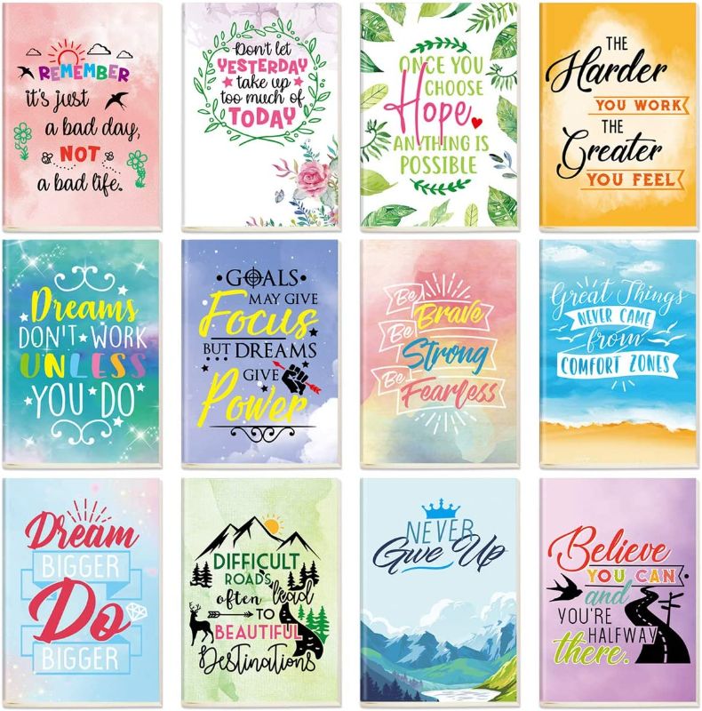 Photo 1 of  Inspirational Notepads Pocket Notebooks Small Mini Motivational Journal for Kids Teens 80 Lined Pages 12 designs 