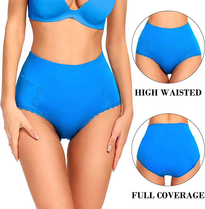 Photo 1 of Womens Cotton High Waisted Underwear Double-Layered Waistband Full Coverage Ladies Panties Breathable Briefs Multipack
SIZE L/XL