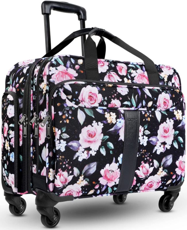 Photo 1 of Rolling Laptop Bag Women, 17 inch Large Premium Rolling Briefcase with Spinner Wheels, Waterproof Overnight Roller Carry on Computer Case for Travel Work Office School Business
