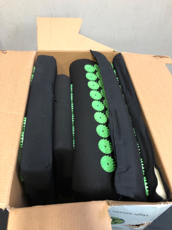 Photo 1 of Acupressure Mat and Pillow Set with Carrying Bag - Acupuncture Mat for Neck & Back Pain Relief - Foot Manual Massager - Naturally Relaxation Gift - Stress Relief Massage Mat (Black&Green) Multi-colored