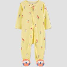 Photo 1 of Baby Girls' Parrot Footed Pajama - Carter's Just One You Yellow NB